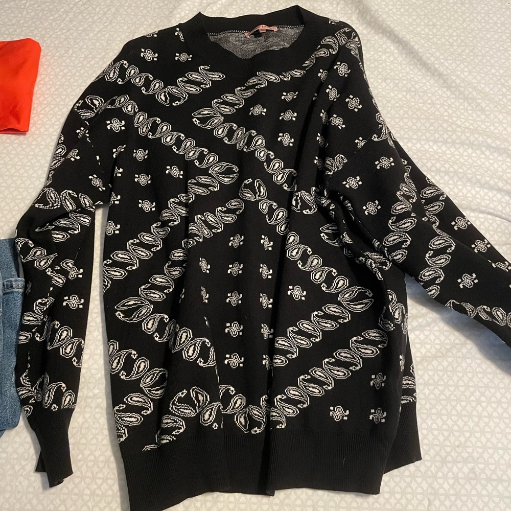 Black and White Patterned Sweater